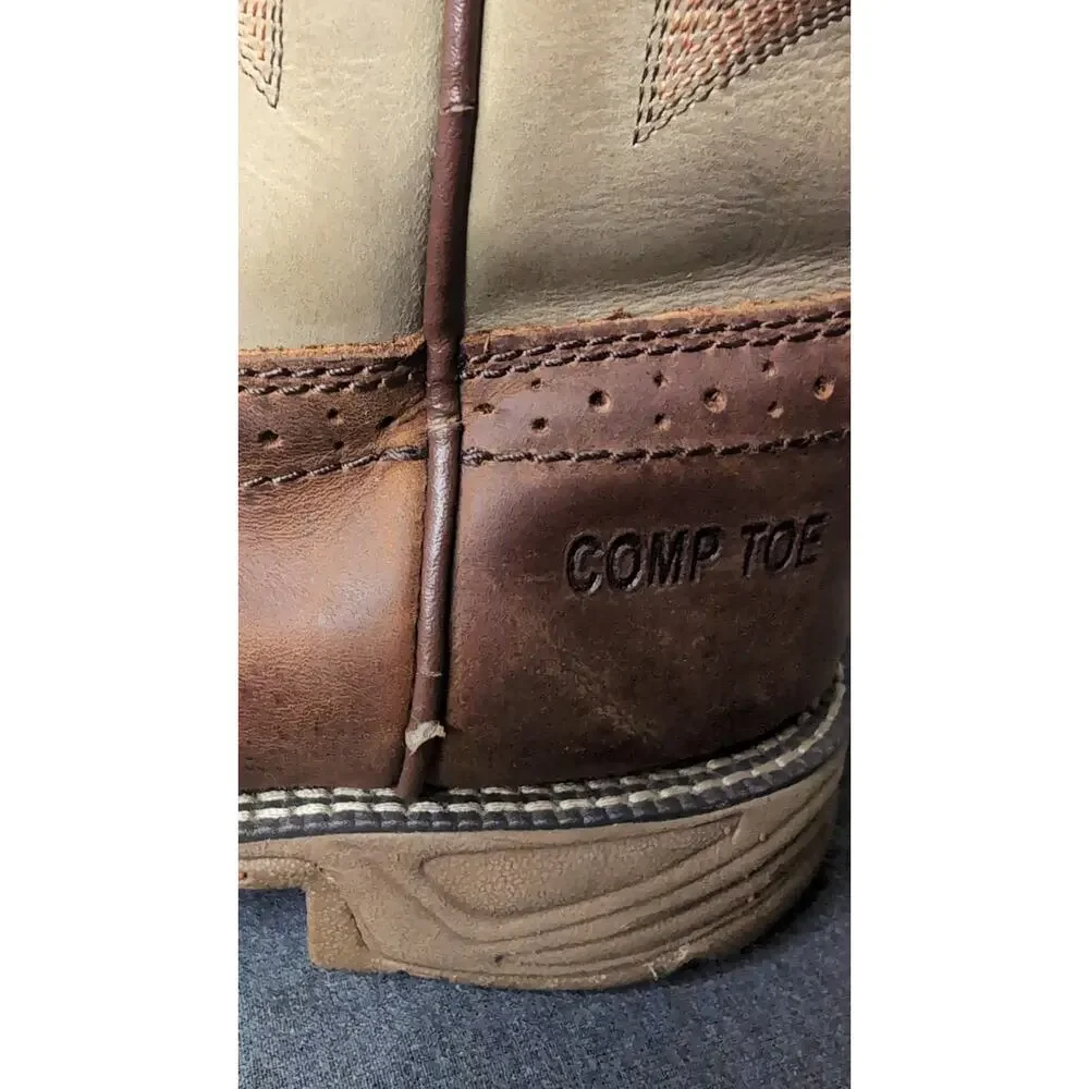 Justin Stampede Driller WK4338 Cowboy Work Boots 10EE Square Toe EH